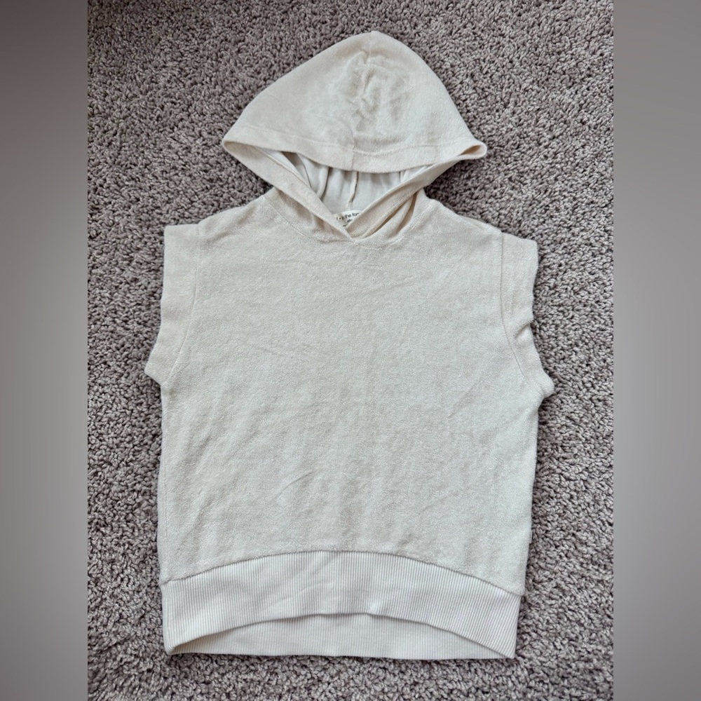 1+in the family Cream Sleeveless Hoodie size 2y (soft towel fabric feeling)